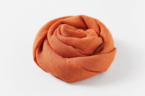 Pashmina Shawl Party Wraps Evening Dress Bridesmaid Long Cotton Scarves for Wedding - color: Orange 8