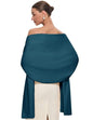 PULI Women's Pashmina Shawl Wraps for Evening Dress Large Scarf Blanket Long Wedding Bridal Winter Warm Shoulder Wrap - color: Dark Cyan