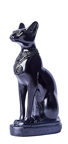 EASCHEER Egyptian Cat Goddess Bastet Statue Egyptian Décor 1PCS(4.2 inches Black) - color: Black Bastet