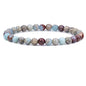Keleny Semi Precious Crystal 6mm Round Beads Rock Yoga Stretch Bracelet 7 Inch Unisex Unisex - color: Multicolor Serpentine
