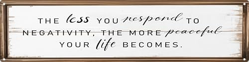Negativity Response Metal Sign 4x16in Motivational Plaque for Yoga Room Meditation Wall Art
