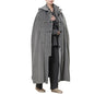 Women Men Meditation Hooded Cloak Double Layer Plush Thickened Coat Comfortable Warm Prayer Robe - color: Gray, size: X-Large