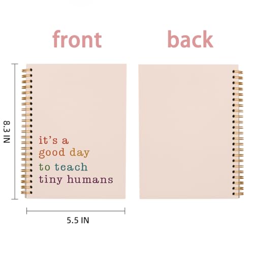 Teacher Notebook, Teacher Gifts for Women, Teacher Appreciation Gifts, Thank You Teacher Gifts, Teacher Desk Supplies, It's a Good Day to Teach Tiny Humans Teacher Spiral Notebook 5.5x8.3 Inch - color: Teach Tiny - White