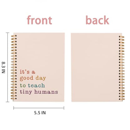 Teacher Notebook, Teacher Gifts for Women, Teacher Appreciation Gifts, Thank You Teacher Gifts, Teacher Desk Supplies, It's a Good Day to Teach Tiny Humans Teacher Spiral Notebook 5.5x8.3 Inch - color: Teach Tiny - White