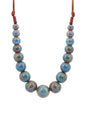 MINACHI Hippie Boho Colorful Ceramic Round Beads Strand Necklace, Bohemian Fashion Statement Jewelry Gift for Women - color: S03
