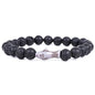 Fahlo Shark Tracking Bracelet – Track a Real Shark's Journey – Supports Wildlife Conservation – Elastic – on Interactive Mobile App Map – Unisex Ocean Conservation Gift - color: Lava Stone