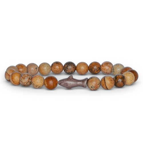 Fahlo Shark Tracking Bracelet – Track a Real Shark's Journey – Supports Wildlife Conservation – Elastic – on Interactive Mobile App Map – Unisex Ocean Conservation Gift - color: Dune