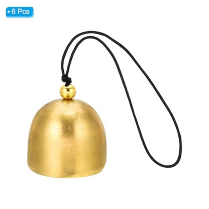 PATIKIL 6 Pcs Wind Chime, Hanging Bells Temple Bells Retro Outdoor Hanging Metal Chinese Wind Chime Round for Outside Garden Camping, Gold Black - color: Gold Black