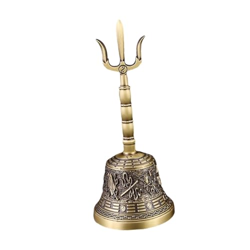 Meditation Bell Handbell Loud Copper Taoist Ritual Polished Instrument Buddhist Bell Prayer Bell Pray Sing Bowl Hand Bell