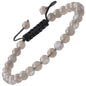 MASSIVE BEADS Natural Healing Power Gemstone Crystal Beads Unisex Adjustable Macrame Bracelets - color: Labradorite, size: 6mm