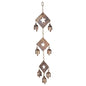 Rustic Metal Wind Chime – Triple Diamond Star Cutouts with Bells – Bronze Outdoor Garden Decor – Wind Chimes for Outside, Porch, Yard, Balcony, Memorial or Garden Gift 19 x 4.5 Inch
