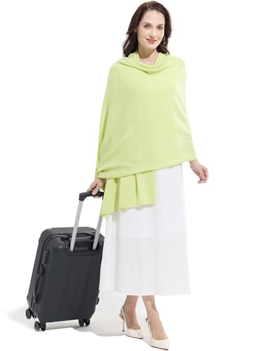 Soft Cashmere Blend Wrap Chic Scarf Stole for Women Wayfarer Travel Extra Large 87"x28" - color: Green Apple