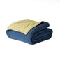 Salt Earth 100% Cotton Muslin Blanket, Gauze 55"X75" Twin, 6 Layered for Couch, Bed, Living Room, Home, Lightweight & All Season Blankets & Throws, Easy wash, Skin Friendly (Dress Blue/Mosstone) - color: Dress Blue / Mosstone, size: 55"X75" Twin