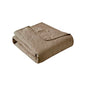 Madison Park Throw Blanket - Reversible Damask Quilting Design, Soft Pre-washed Microfiber, Cotton Filled Spread, Cozy Summer Blanket - Throw for Living Room Couch, Sofa, Bed, Quebec, 60x70", Khaki - color: Khaki, size: 60"x70"