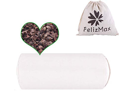 Organic Buckwheat Pillow for Sleeping, 100% Natural Premium buckwheat hulls, Organic Cotton Cover for Cool Sleep, Neck Support for Back and Side Sleepers, Buckwheat Pillow Refill - Cylinder (14” x 6”) - style: Cylinder Medium Size (14 Inchx6 Inch)