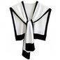Sweater Shawl Wraps for Women Fashion Knitted Shoulder Shawls Ponchos Travel Casual Sweaters Scarf Cape Wraps - color: 01 White/Black Edge