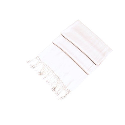 Sakkas Large Soft Silky Pashmina Shawl Wrap Scarf in Solid Colors - color: Off-white
