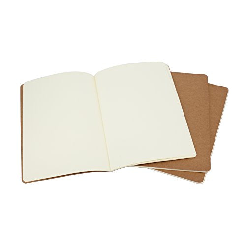 Set of 3 Kraft Cover Journals: 8.25x5.5 inches, 100gsm Ivory Pages, 30 Sheets (60 Pages), Blank, DIY-friendly, and Versatile for Daily Use - size: A5, style: Plain