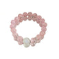Rose Quartz Bracelet, 8mm Natural Gemstone Love Stone Jewelry Anxiety Relief & Meditation Support Heart Chakra Balance Valentine’s Mother’s Day Gift for Her - color: Sakura pink