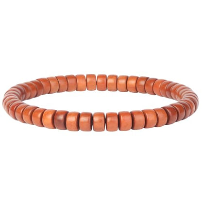 Prayer Bead bracelet Mala Beaded Bracelets for Men Women 12/15MM … - color: 4*7mm Barrel beads Jujube wood