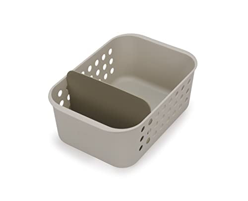 Joseph Joseph EasyStore - Bathroom essentials Storage Basket Organiser with Moveable Divider, Ecru, Large - size: Large (Pack of 1)