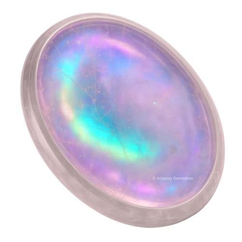 Amazing Gemstone Angel Aura Quartz Worry Stone Crystals and Healing Stones - Worry Stones for Stress Relief Gifts - Piedra Crystal Fidget for Meditation - Unique Stocking Stuffers Gifts for Women - color: Angel Aura Quartz