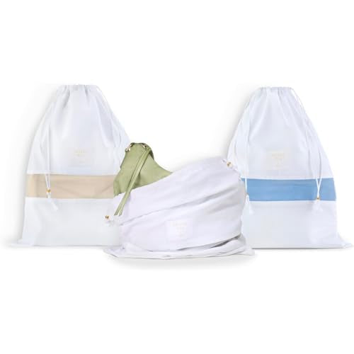 Hayden Hill Luxury Organic Cotton Dust Bags For Handbags - 3 Pack Medium - 20" Purse Storage, Shoe Bags and Handbag Organizer For Closet - Certified Carbon Neutral - style: Medium 20"