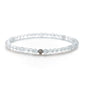 BERGERLIN Real natural stone bracelet - Tested and certified in Germany - Genuine bracelets with 925 Sterling silver pearl and faceted pearls - color: Chalcedony, size: Medium