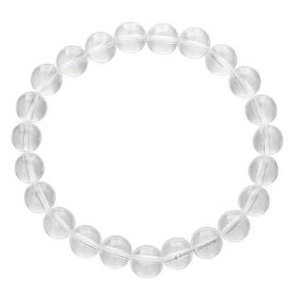 Amazing Gemstone Crystal Bracelet for Women Men's Gifts - Protection Healing Crystal Bracelet - 8mm Gemstone Beaded Stretchable Bracelet Pulseras Para Hombres Mujer Stocking Stuffers Mothers Day Gift (Clear Quartz) - color: Clear Quartz