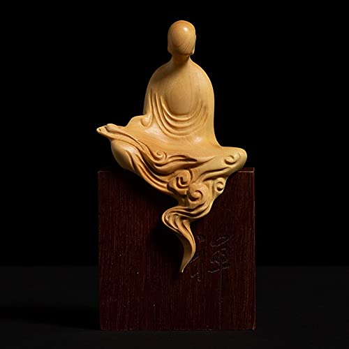 9CM ZenBoxwood Wood Carving FacelessFeng Shui Sculpture Crafts Solid Wood Decoration Home Decoration