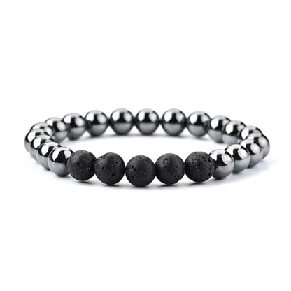 HZHRony Healing Crystal Stone Beads Bracelet Irregular Gemstone Beaded Bracelets For Women and Men Anxiety Relief Yoga Bracelet Jewelry Gifts 7 Inch - color: Grey