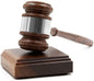 Wooden Walnut Gavel w/Square Sound Block (Silver Band)
