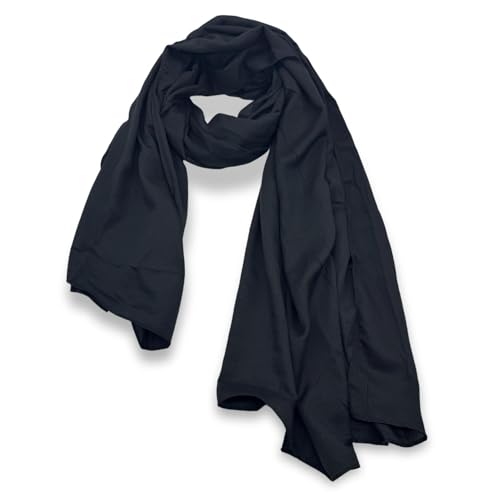 Cotton Blend Vintage Soft Scarf With Fringed Edges - color: Black Premium Edition, size: 71 inches x 35 inches