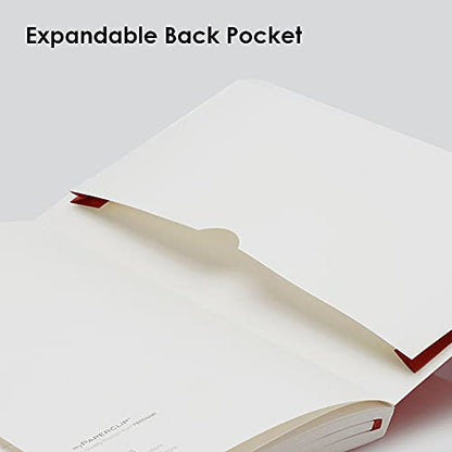 myPAPERCLIP Executive Series A5 Plain Notebook | 192 Pages, 80 GSM, Soft Cover, A5 (5.83 x 8.27 in) | Flat Lay | Bookmark, Elastic Closure & Back Pocket | Red - color: Red, size: A5, Plain