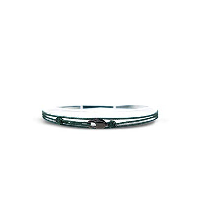 Made by Nami Nautical Rope Bracelet for Men Waterproof & Adjustable Wrap String Bracelets with Snap Hook Gift for Him - color: Emerald Green Black