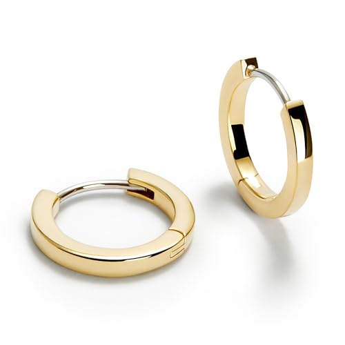 Ana Luisa Trendy Huggie Hoop Earrings for Women - 14K Gold Plated or Sterling Silver Hoop Earrings - Small, Dainty, Hypoallergenic, Water-Resistant, Tarnish-Free Hoops - Jewelry Perfect for Stacking - color: Gold, size: Mini
