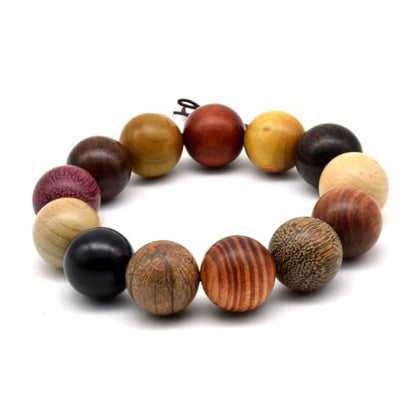 Zen Dear Unisex Natural Colorful Wood Buddhist Prayer Beads Bracelet Necklace Tibetan Mala Prayer Beads - style: 18mm 13beads