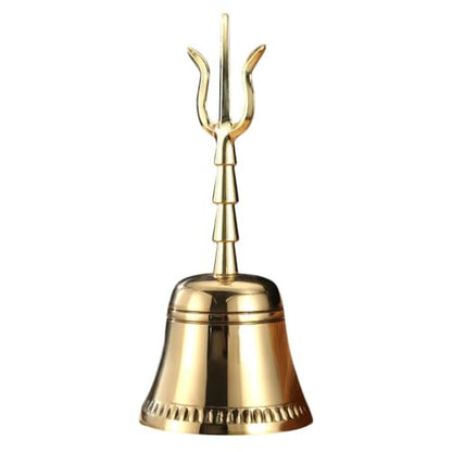 ibasenice Hand Held Ringing Bell 7.48 Inch Copper Meditation Bell for Home Temple Ancestral Halls with Comfortable Handle for Spiritual and Ceremonial Use