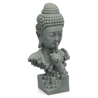 Meditating Buddha Zen Sculpture, Large Resin Desk Statue for Indoor Decor, Zen Meditation Figurine for Home Altar, Yoga Room, Peaceful Space
