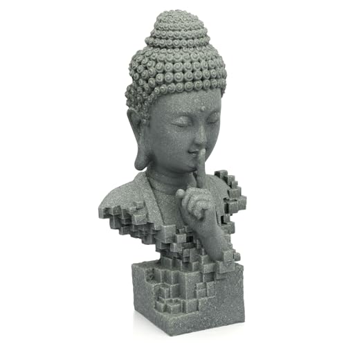 Meditating Buddha Zen Sculpture, Large Resin Desk Statue for Indoor Decor, Zen Meditation Figurine for Home Altar, Yoga Room, Peaceful Space