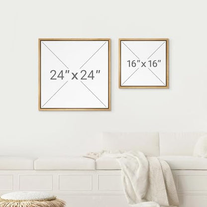 SIGNWIN Framed Canvas Print Wall Art Soft Beige and Black Abstract Flow Earthy Textured Motion Illustrations Fine Art Farmhouse/Country for Living Room, Bedroom, Office - 16"x16" Natural - color: Bs18-2507-edw24, size: 16L" x 16W"