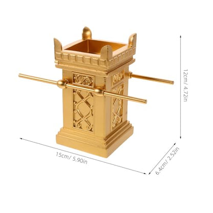 VOSAREA Religious Festival Tabletop Decoration: Golden Miniature Altar - Wealth Blessing Table Centerpiece - Fengshui Housewarming Decor - size: 15.00X12.00X6.40CM
