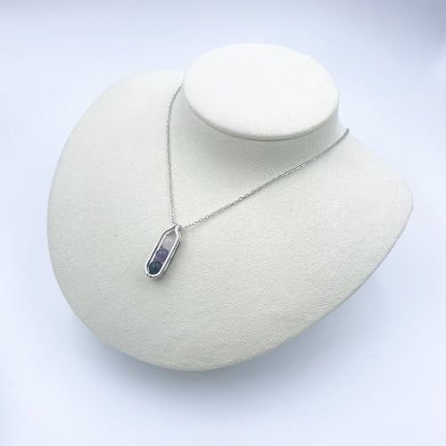 Natural Crystal Necklace Gift for New Beginnings, Crystals and Healing Stones Necklace for Anxiety Relief, Encourage Gift For Women, Mum, Natural Genuine Gemstone, Cheer Up - color: Silver, style: Anxiety Relief