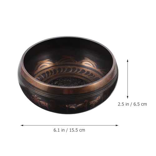 BESTonZON Tibetan Meditation Singing Bowl with Wooden Mallet High Resonance Sound for Yoga Relaxation Music Therapy and Home Decoration