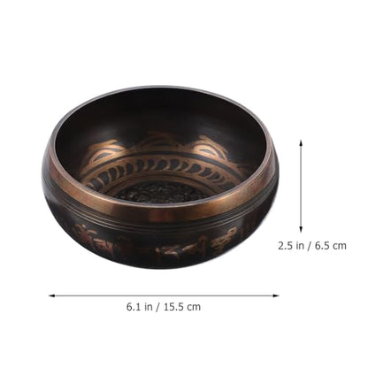BESTonZON Tibetan Meditation Singing Bowl with Wooden Mallet High Resonance Sound for Yoga Relaxation Music Therapy and Home Decoration