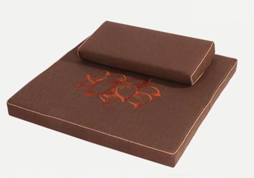Large and Meditation Cushion,Square Handcrafted Meditation Mat,Portable Foldable Floor Cushion Outdoor Coconut Fibre Linen Yoga Cushion(Size:24x24inch,Color:Coffee) - color: Coffee, size: 24x24inch
