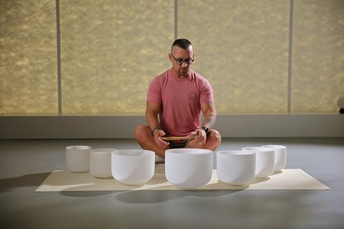 TOPFUND 6-12 inch 440Hz Chakra Set of 7 Crystal Singing Bowls with Heavy Duty Carrying Case and Singing Bowl Mallets - color: 440Hz Set of 7 Bowls, size: 6-12 inch