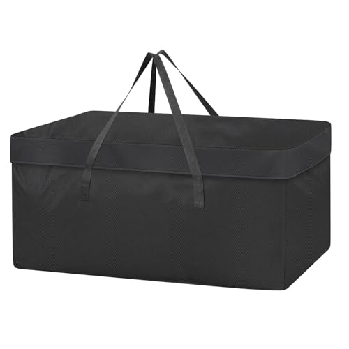 Demao Extra Large Outdoor Cushion Storage Bags,Heavy Duty Patio Waterproof Furniture Cushion Cover with Handles&Zipper,All-Season Protection for Chair, Swing, Bench Cushions-51"Lx15.8"Wx21.7"H (Black)
