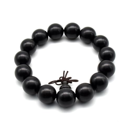 Zen Dear Unisex Natural Ebony Wood Buddhist Prayer Bead Necklace Bracelet Tibetan Prayer Mala Beaded Black - style: 15mm 15beads