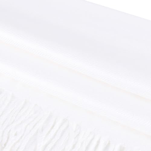 TZ Promise Women Pashmina Shawls and Wraps for Evening Dresses,Soft Large Long Scarf for Wedding,Bride Bridesmaid Gifts - color: White